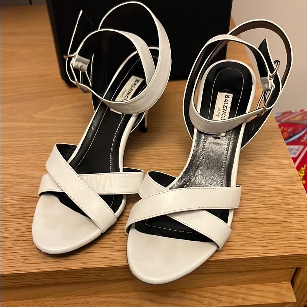 Balenciaga Women's White Strappy Sandals
